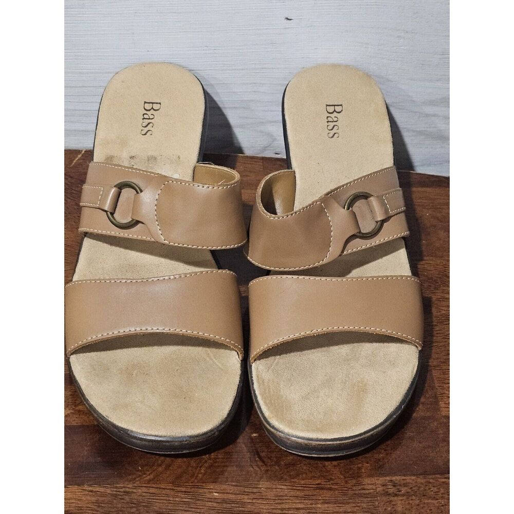 Bass NADIA Leather Tan Sandals Sz 6.5